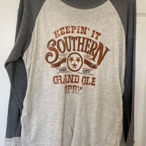 Gray and Cream Long Sleeve Tee